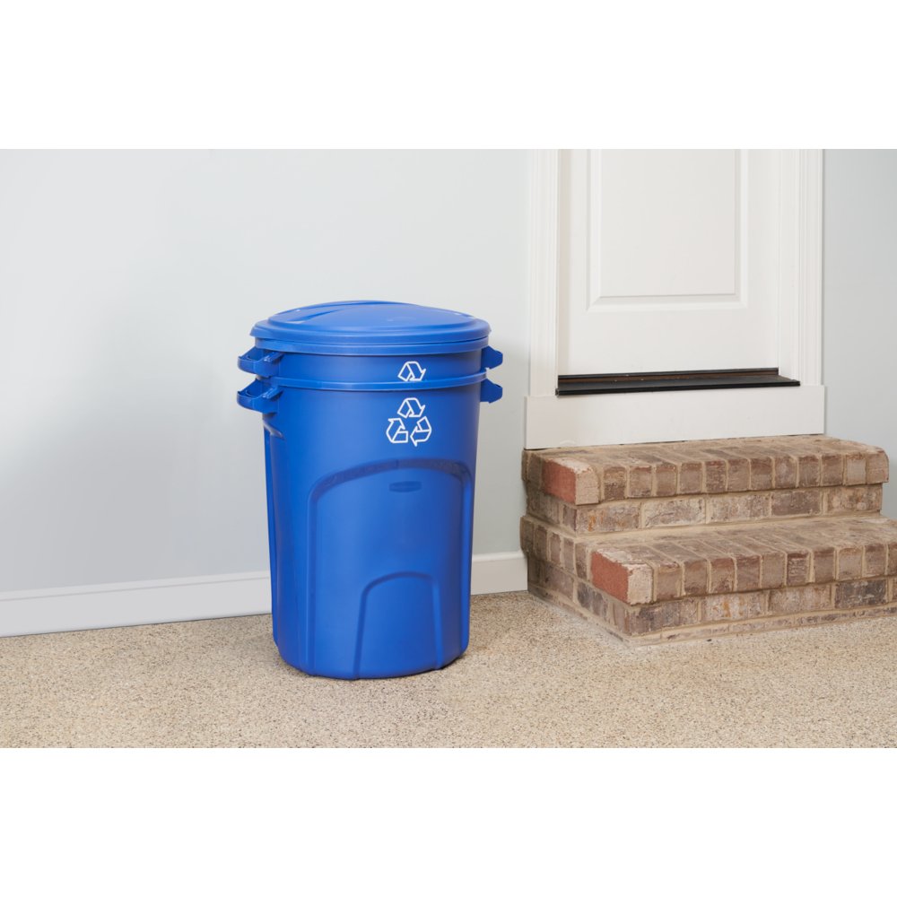 ECOSOLUTION 32 Gal. Wheeled Outdoor Garbage Can with Lid, ECO Green  (2-Pack) TI0096 - The Home Depot