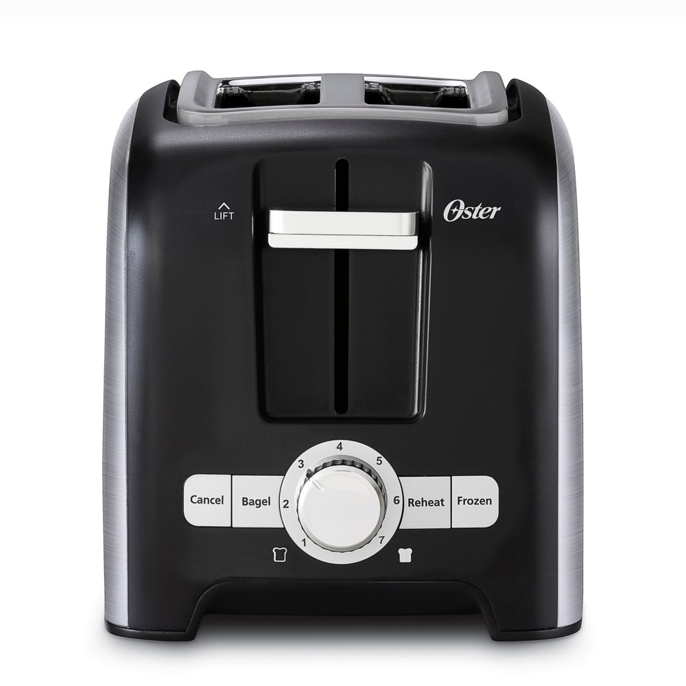 Oster 2 Slice Toaster - 800 W - Toast, Bread, Bagel, Waffle - Brushed  Stainless Steel