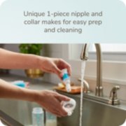unique 1-piece nipple and collar makes for easy prep and cleaning the baby bottle image number 3