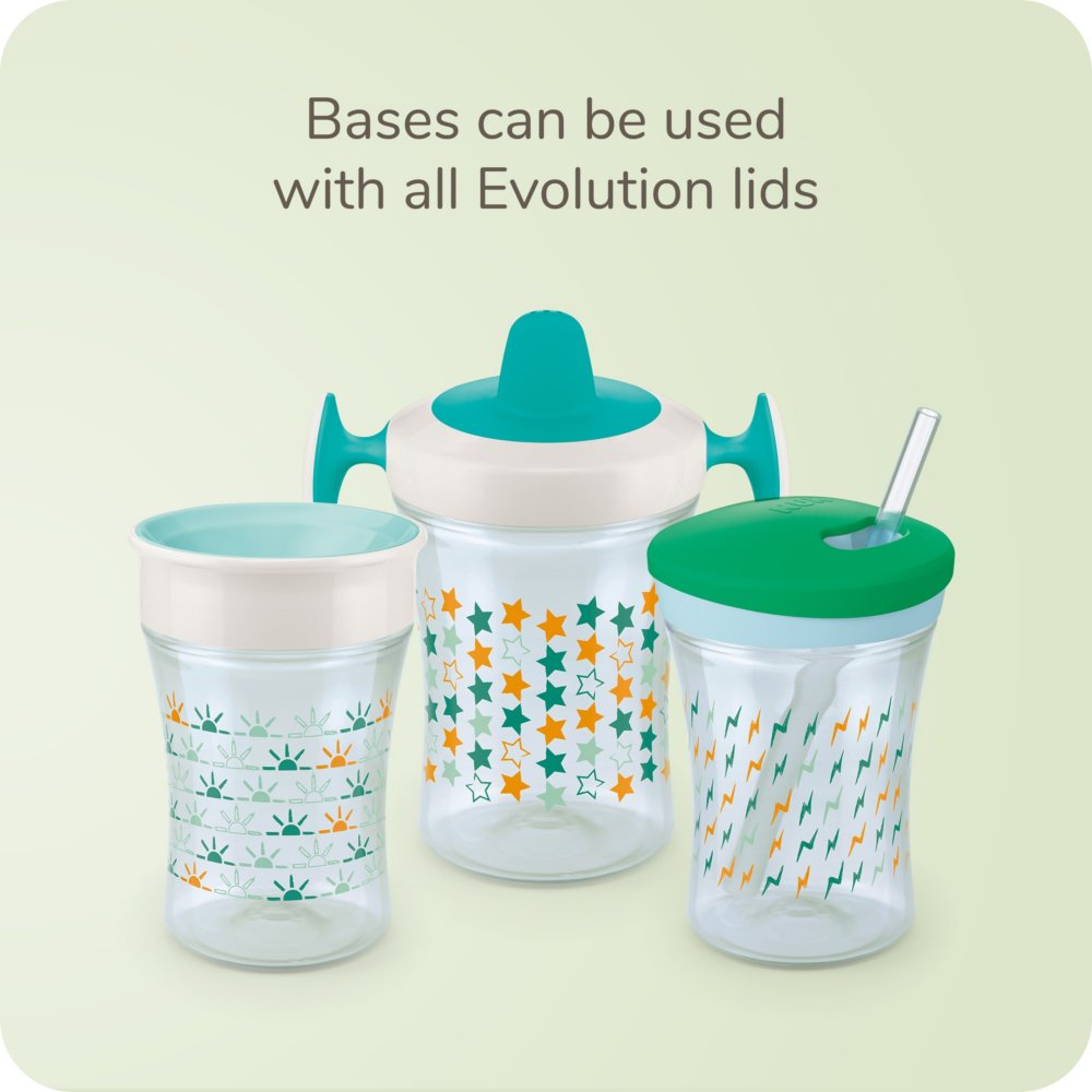  NUK Evolution Straw Cup, Blue 8 Ounce (Pack of 2) : Baby