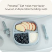 kids suction plate and utensils with food image number 1