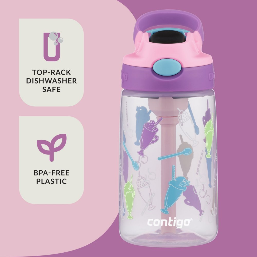 Contigo Kids Water Bottle with Redesigned AUTOSPOUT Straw, 14 oz., Sloths