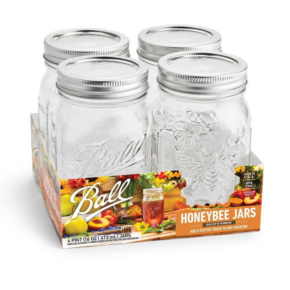 Ball® Honeybee Keepsake Mason Jars and Lids, Regular Mouth Ball