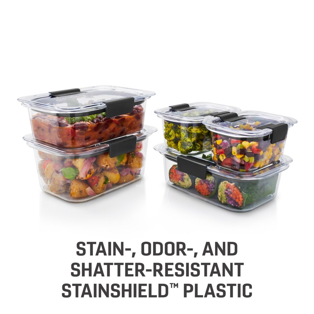 Rubbermaid Brilliance Storage 14-Piece Plastic Lids , Leak Proof Food | BPA Free