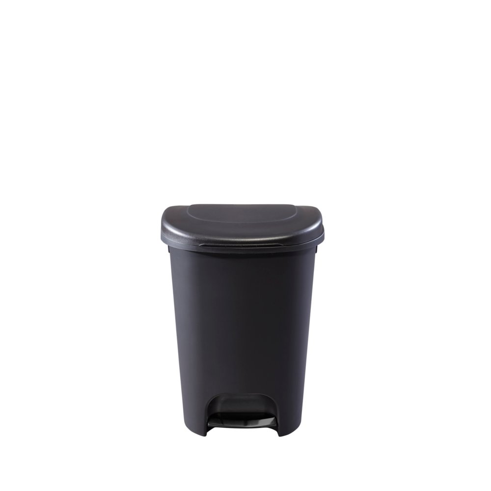13 Gallon Plastic Black Foot Pedal Trash Can