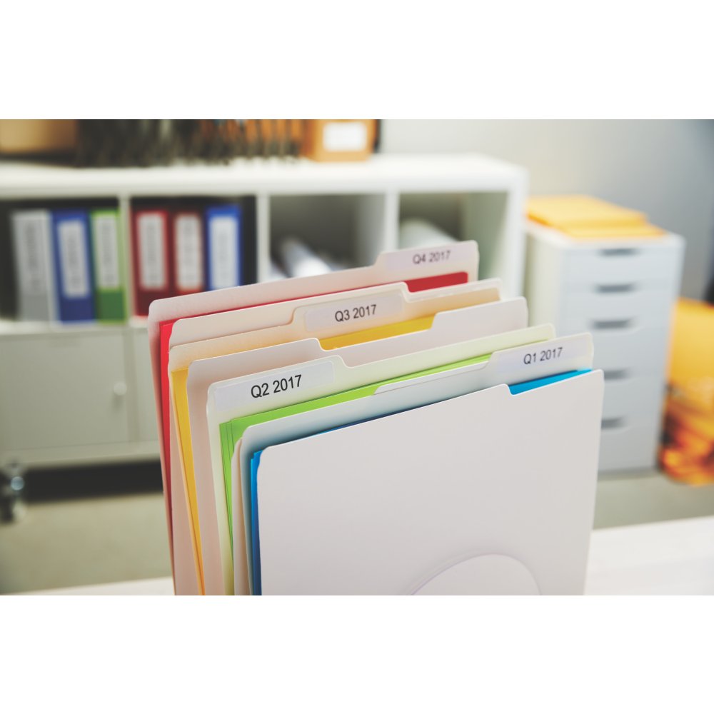 Dymo LabelWriter 1-Up File Folder Labels, 0.56 x 3.43, White, 130/Roll, 2 Rolls/Pack