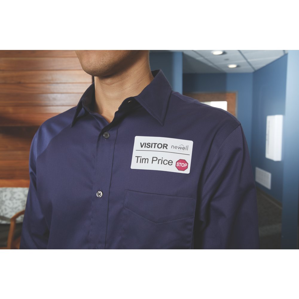 DYMO LabelWriter 30911 Time Expiring Name Badge Labels, 4 x 2-1/4, Black  on White, 250 Labels/Roll