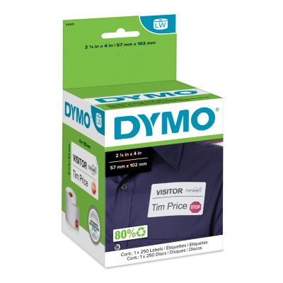 DYMO LabelWriter Name Badge Labels with 12-Hour Expiration Notification Disks