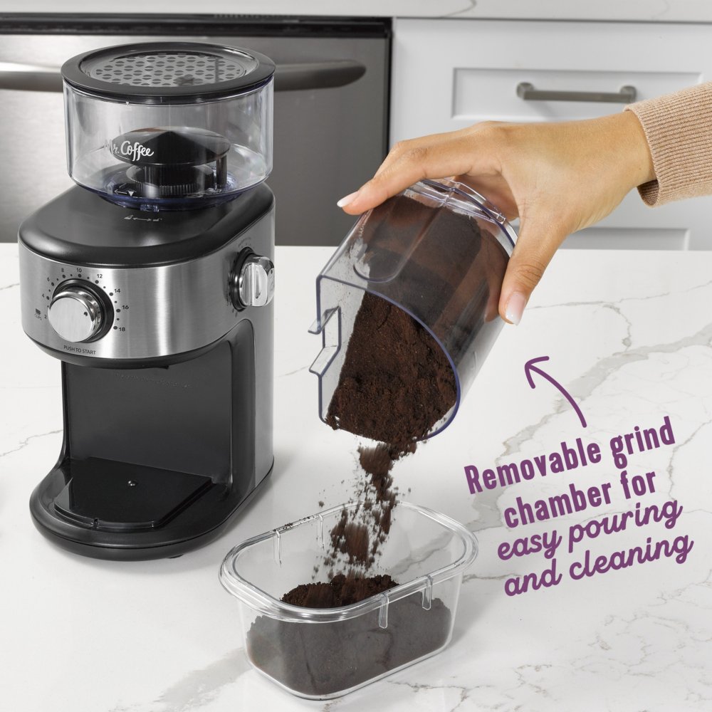 Mr. Coffee® Cafe Grind 18 Cup Automatic Burr Grinder, Stainless