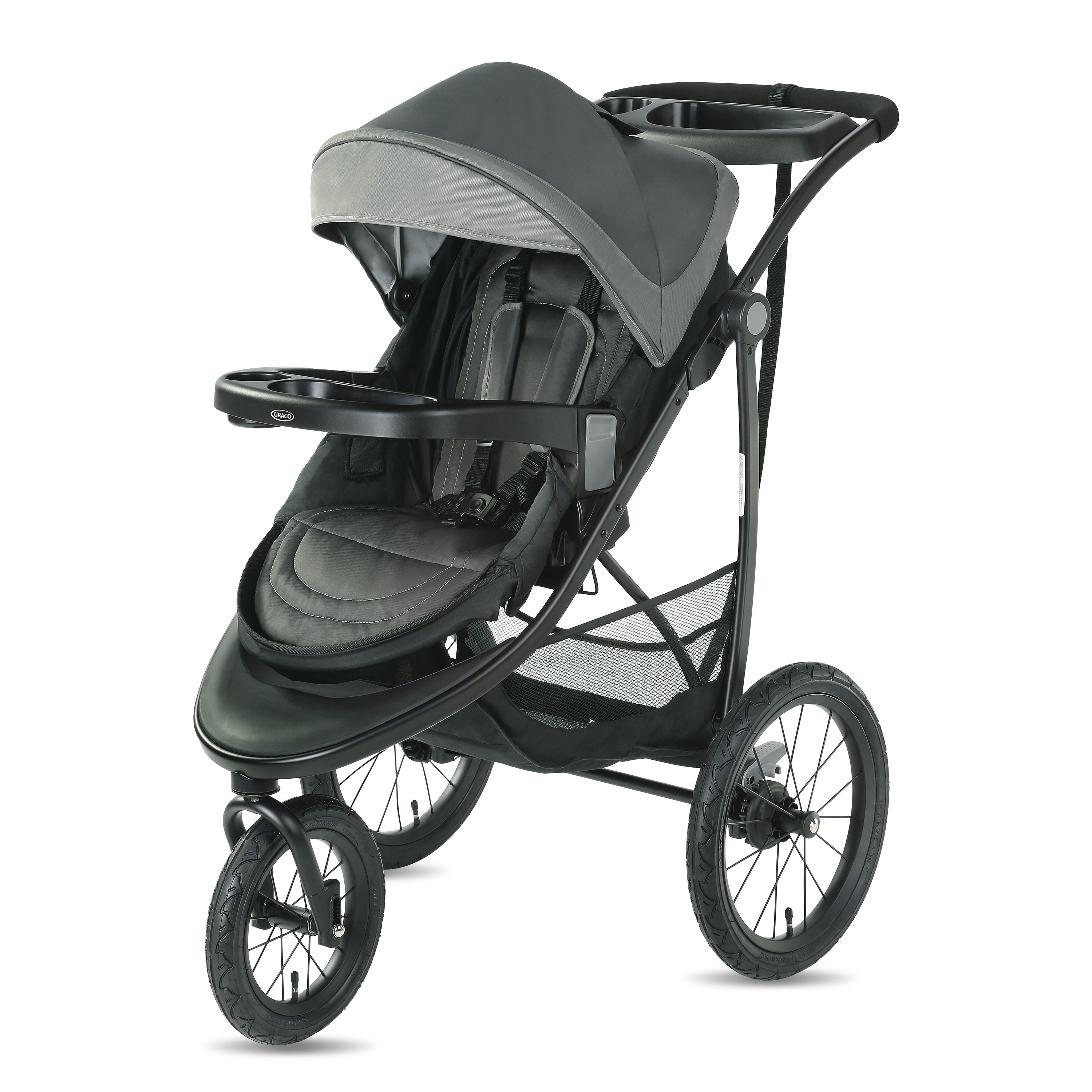 graco stroller orange and grey