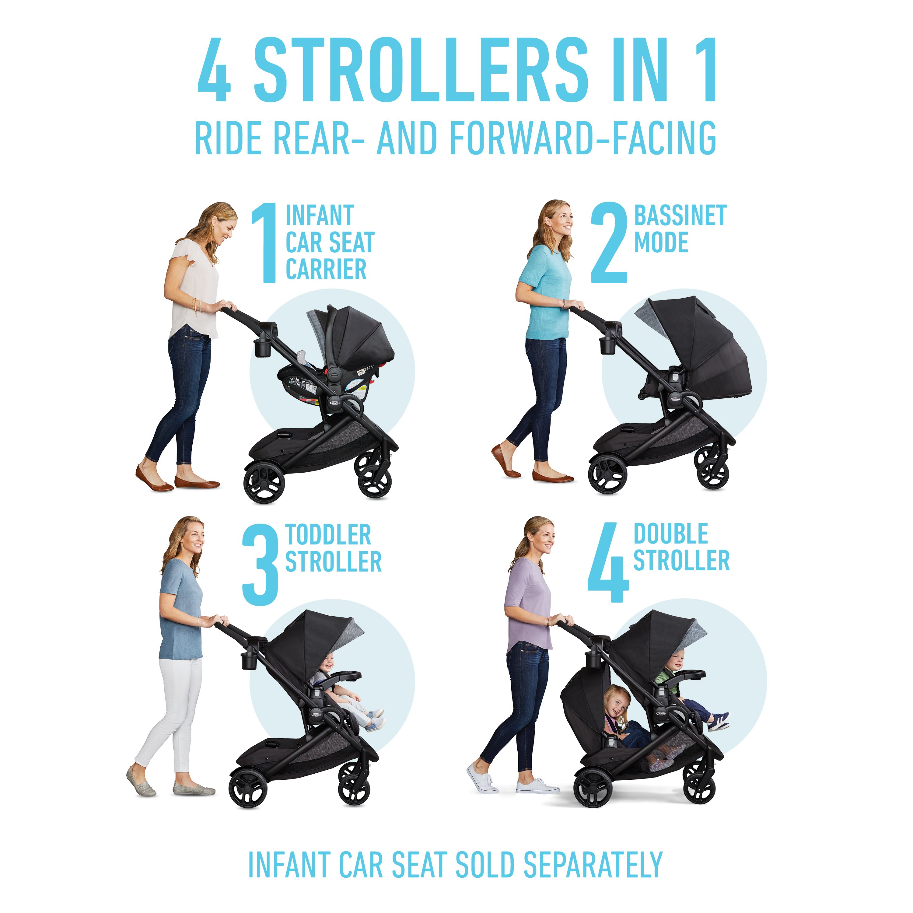 graco double stroller with infant car seat