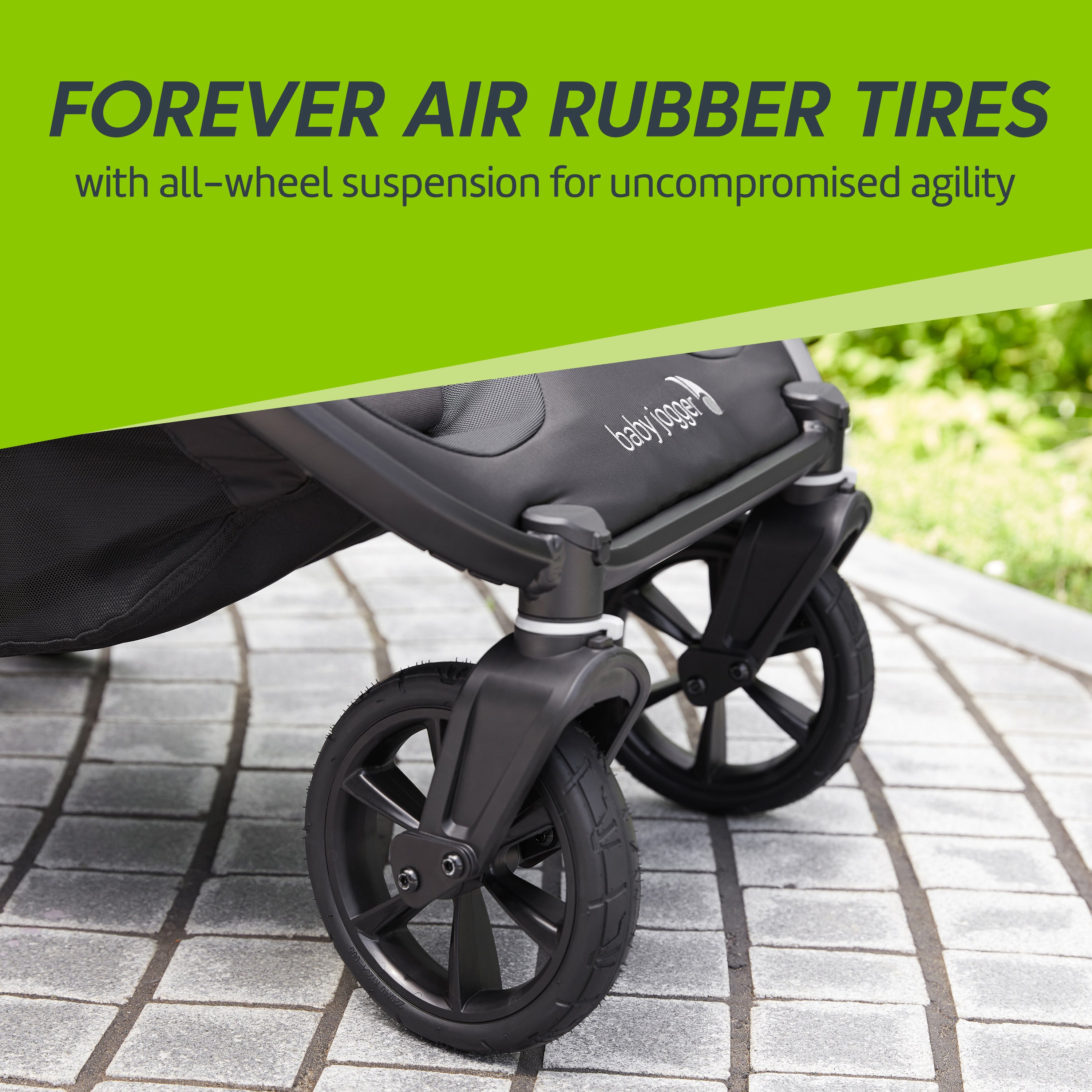double stroller with rubber tires