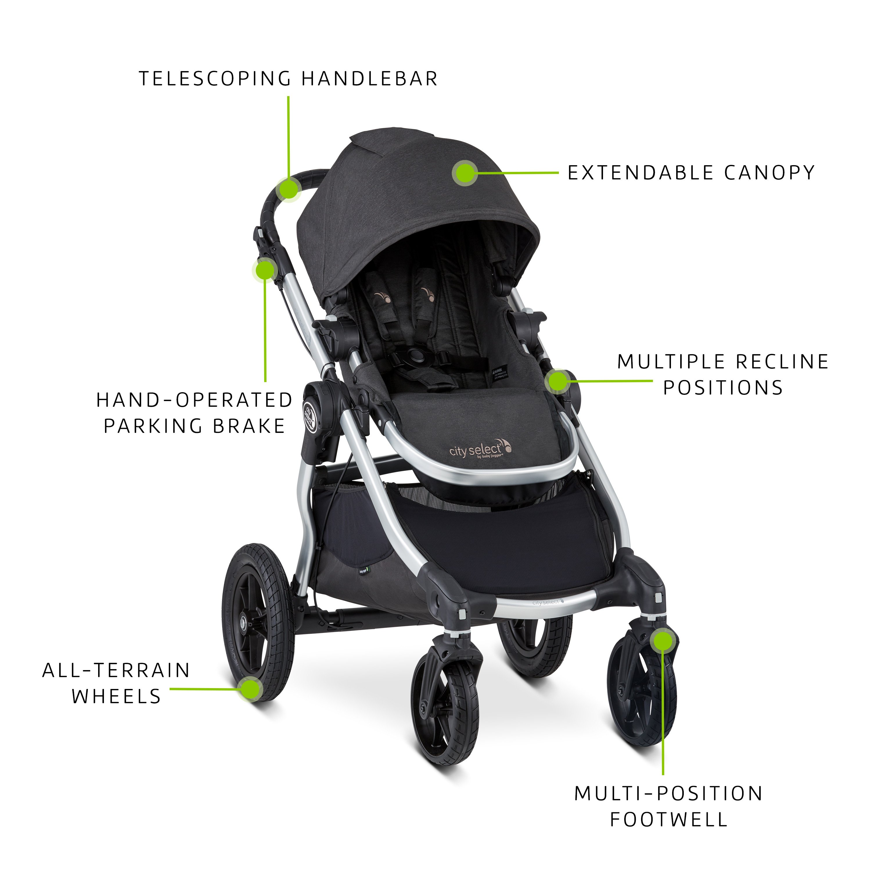 baby jogger city select lux pram & second seat bundle