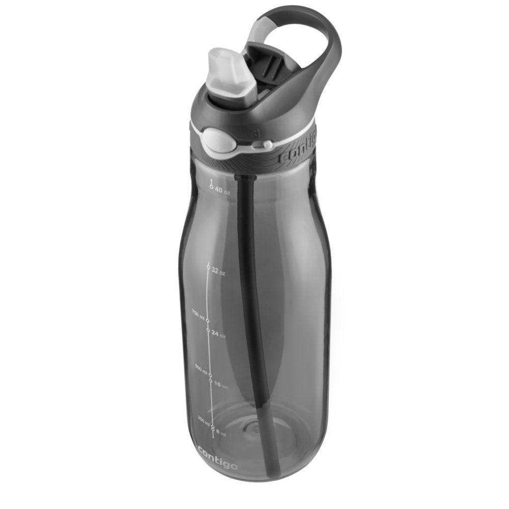 Contigo AUTOSPOUT Ashland 40oz Plastic Water Bottle with Flip Straw Smoke Grey 