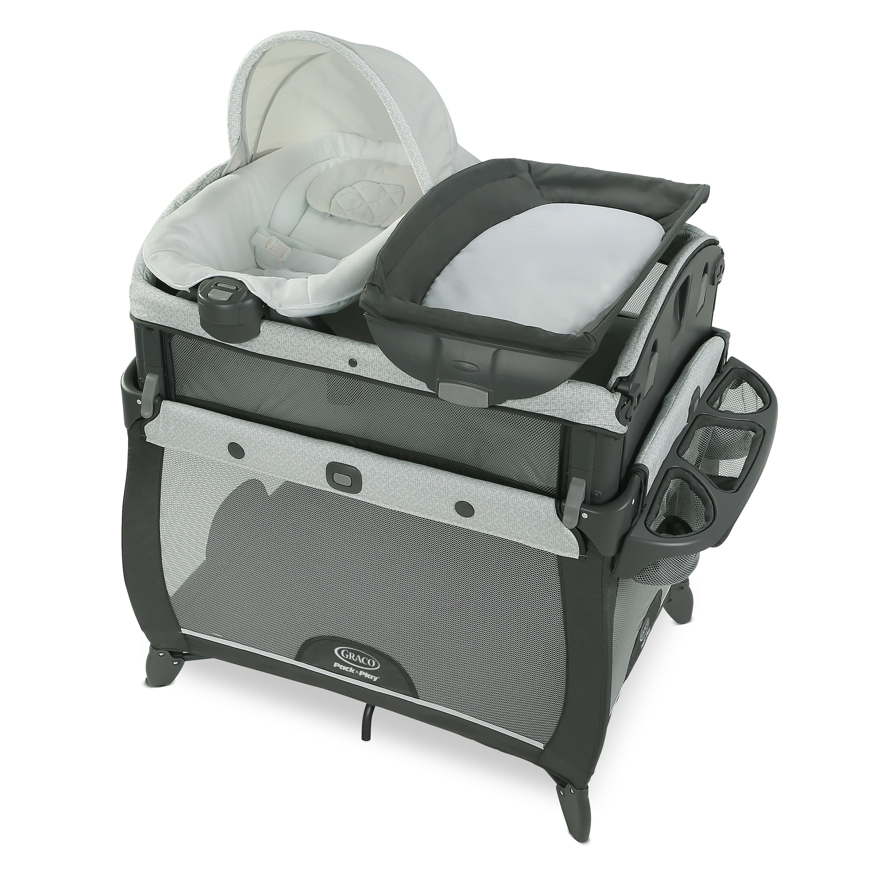 black and white playpen