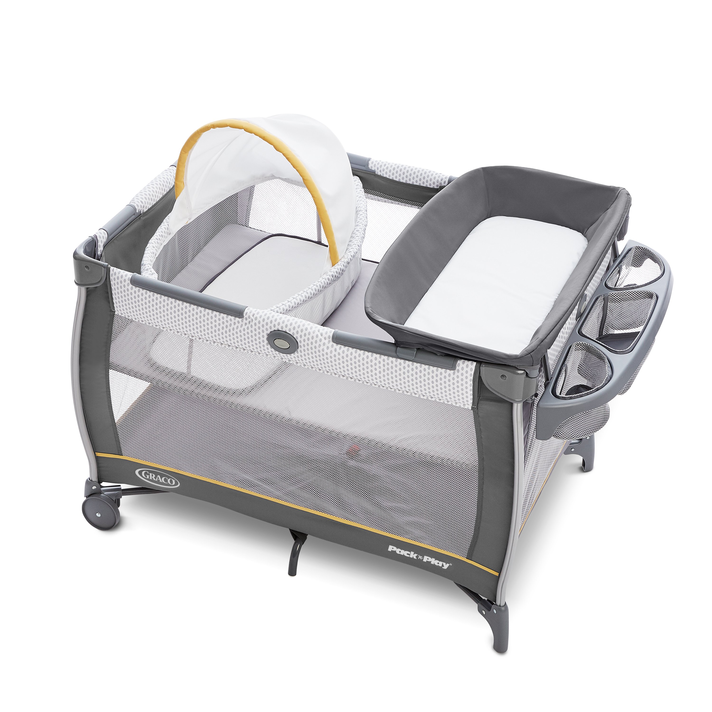 pink pack n play bassinet