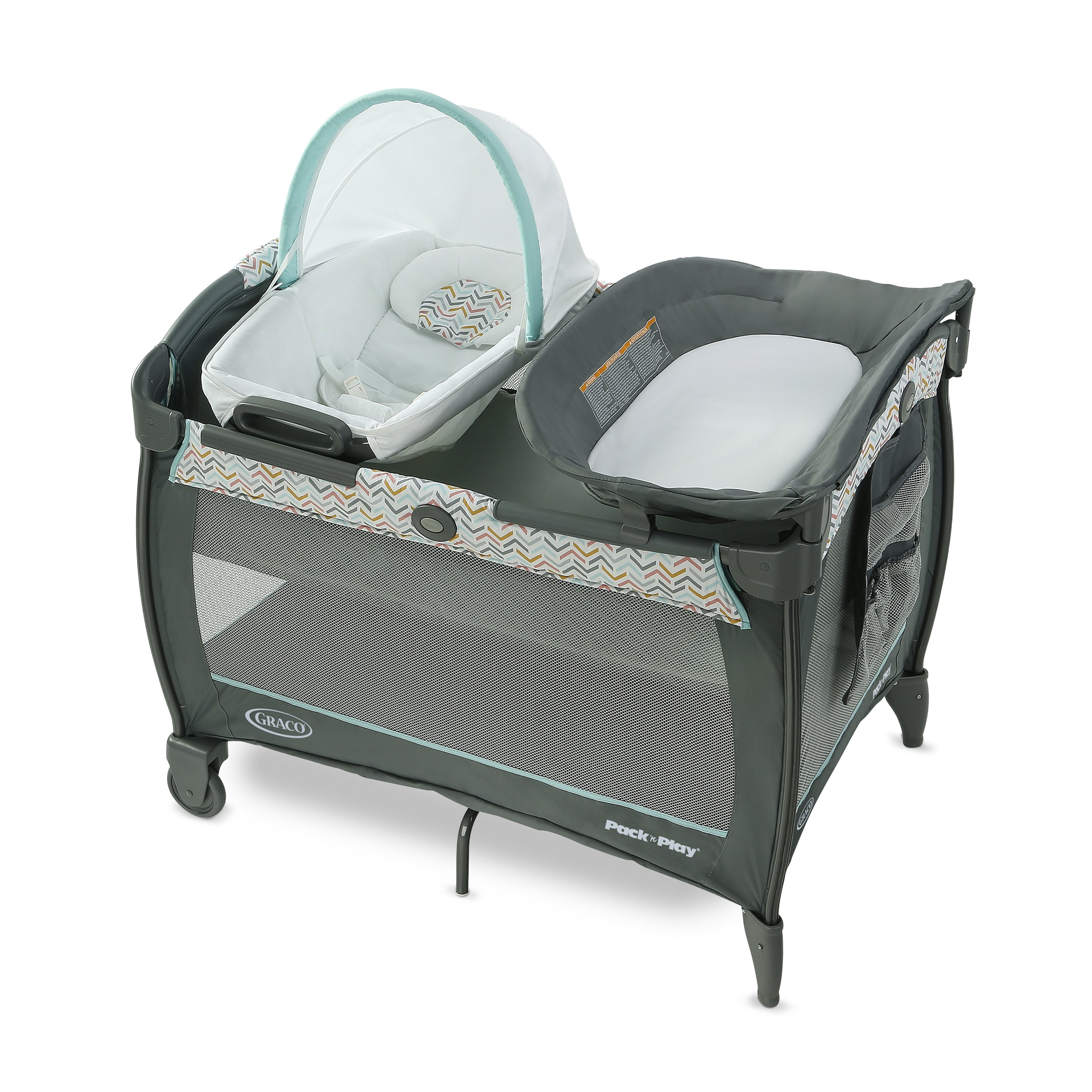 grey and white playpen