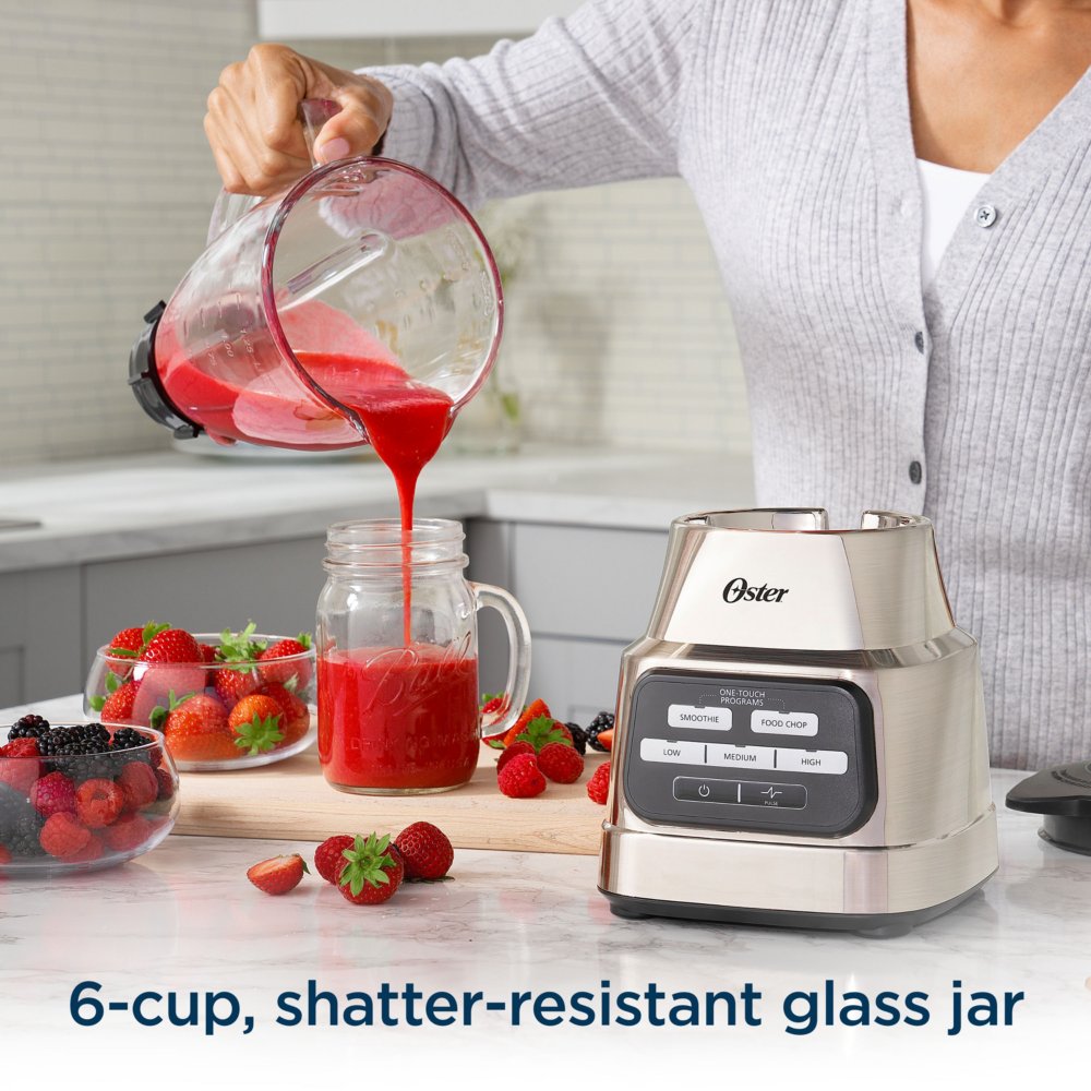 US Ship Oster One-Touch Blender with Auto-Programs and 6-Cup