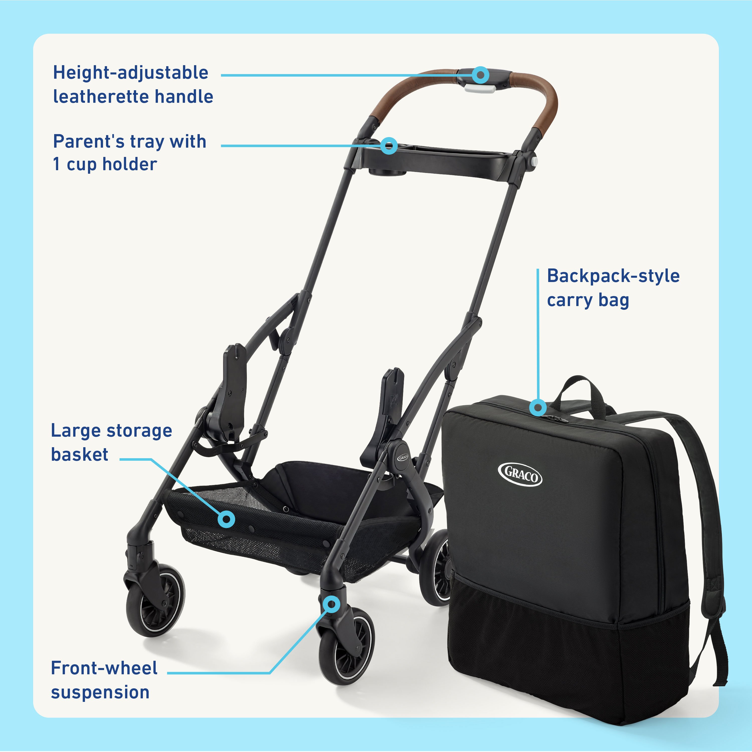 Cadre de poussette compacte Graco GoMax