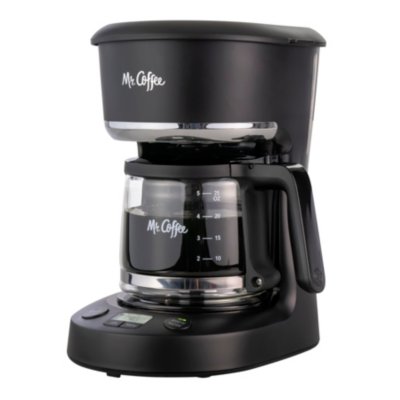 Mr. Coffee® 5-Cup Programmable Coffee Maker, 25 oz. Mini Brew, Brew Now or Later, with Water Filtration and Nylon
