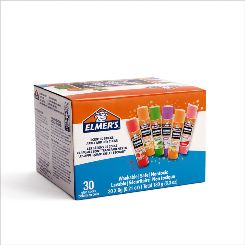 Elmer's Scented Glue Sticks Variety Pack, Includes Disappearing Purple, 12 Count, Size: 12 ct