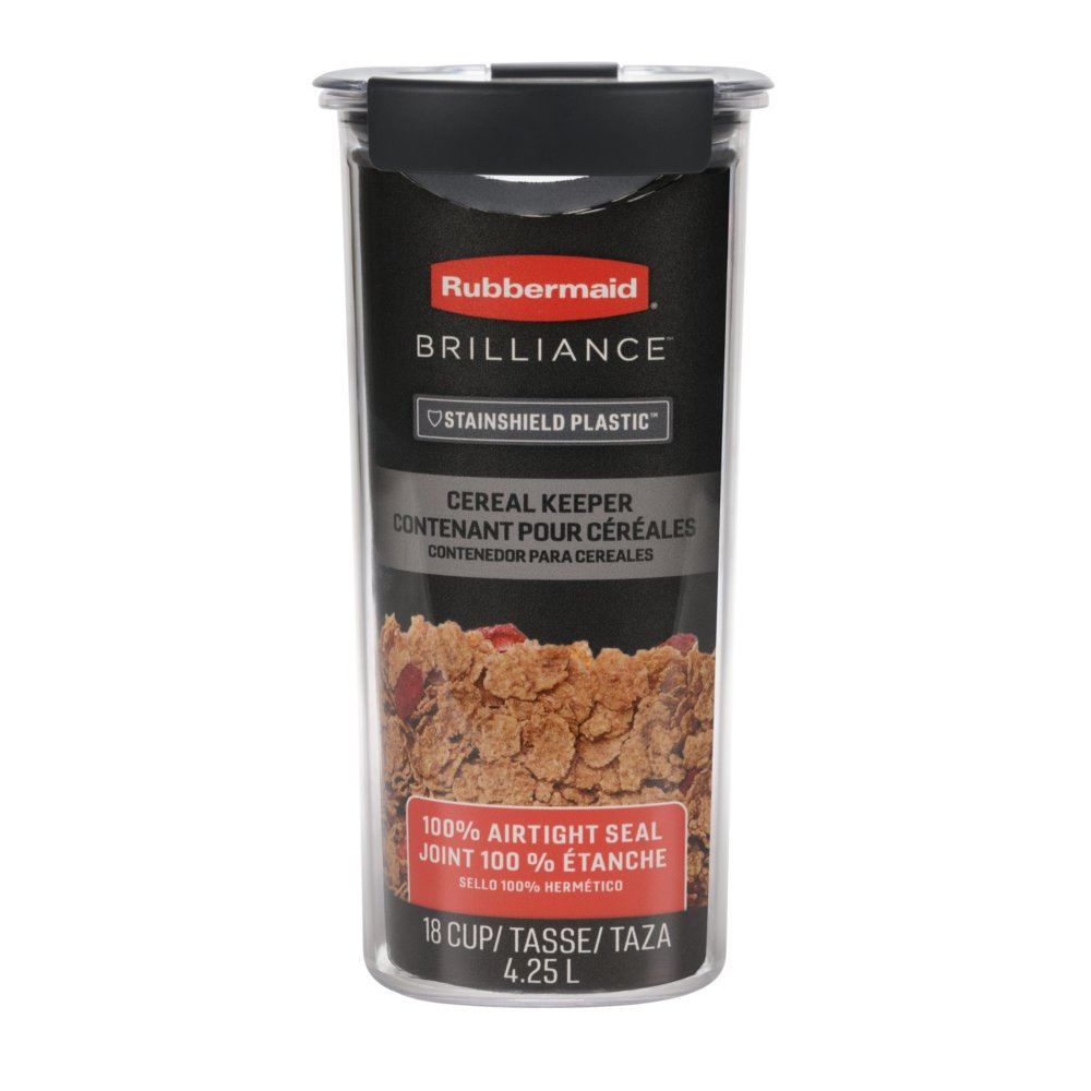 Rubbermaid Brilliance 18 Cup Cereal Pantry Airtight Food Storage
