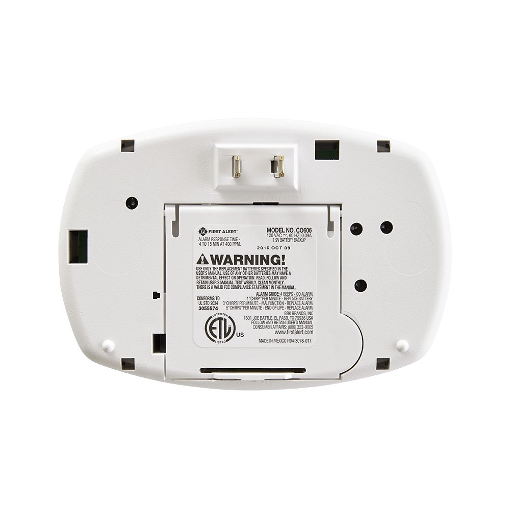 First Alert CO600 Plug In Carbon Monoxide Alarm 120V Ac 