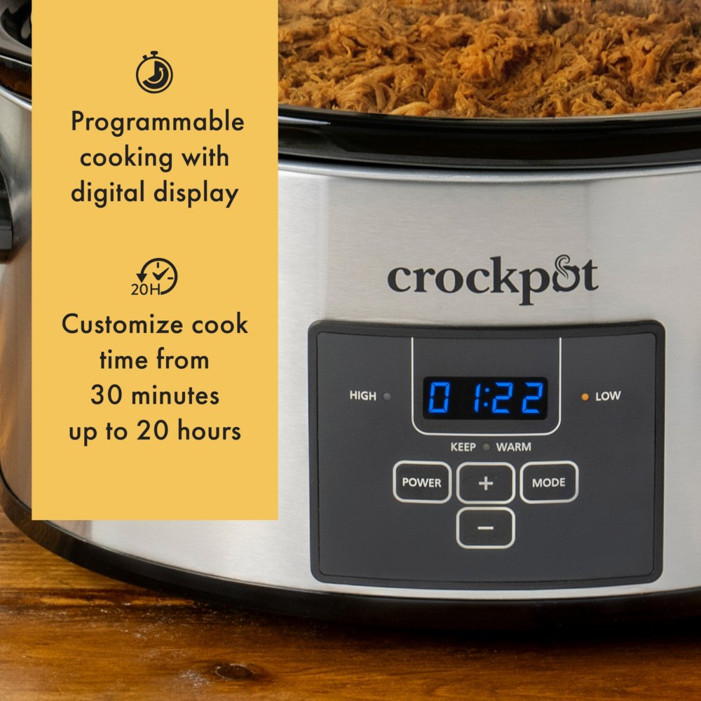 Crock-pot SCCPVS642-S Choose-A-Crock Programmable Slow Cooker, 6 quart/4  quart/2 x 1.5 quart, Silver 