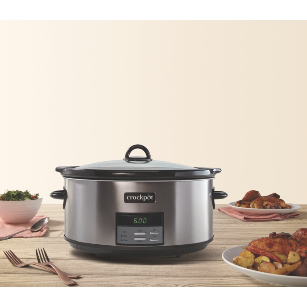 Crock-Pot® Programmable 8-Quart Slow Cooker, Black Stainless Collection