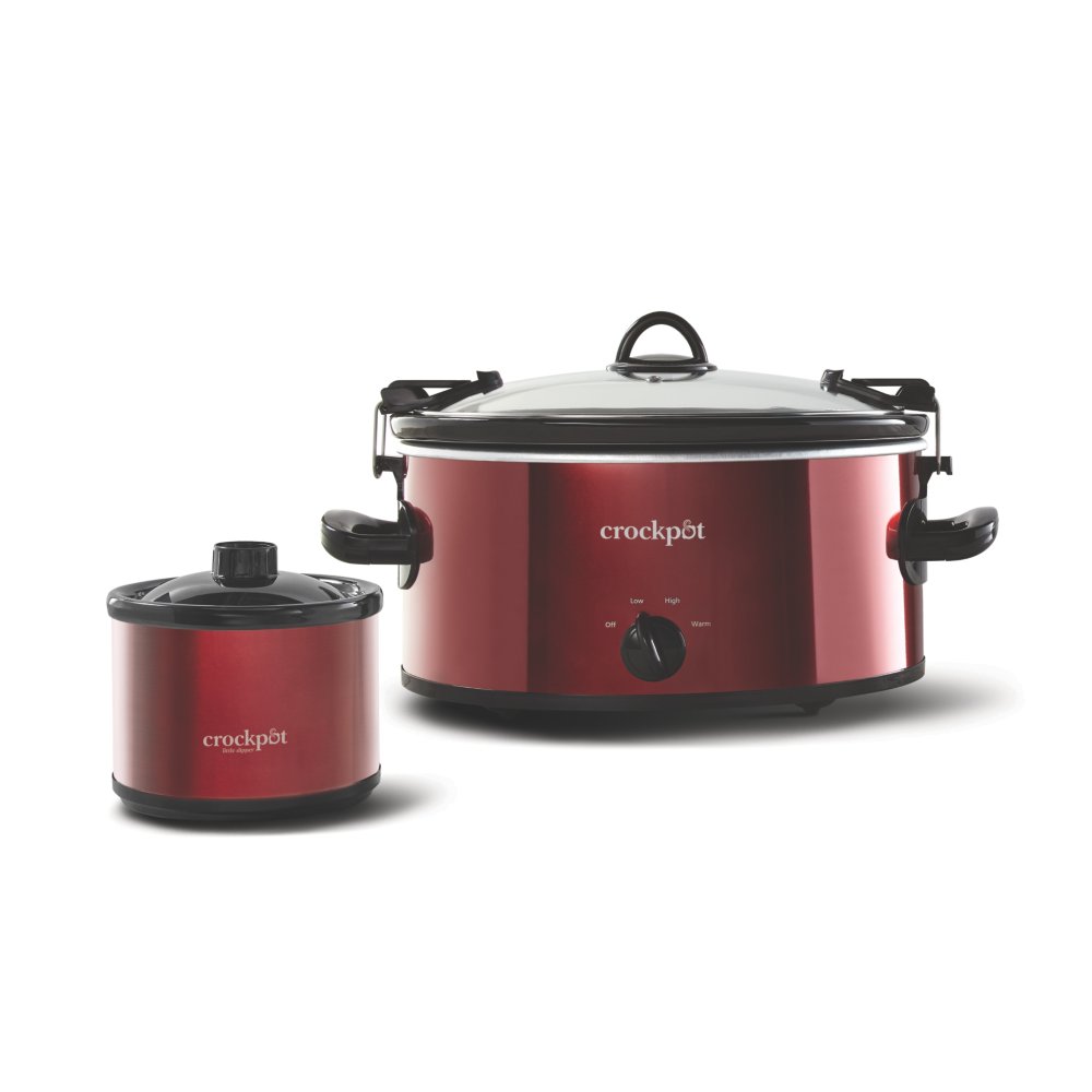 Crock-pot Sccpvl600-r Slow Cooker, 6 qt Capacity, 240 W, Manual Control, Stainless Steel, Red