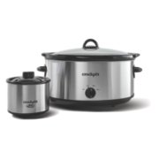 Crockpot™ 8-Quart Slow Cooker, Manual, Stainless Steel with Little Dipper® Food Warmer image number 0