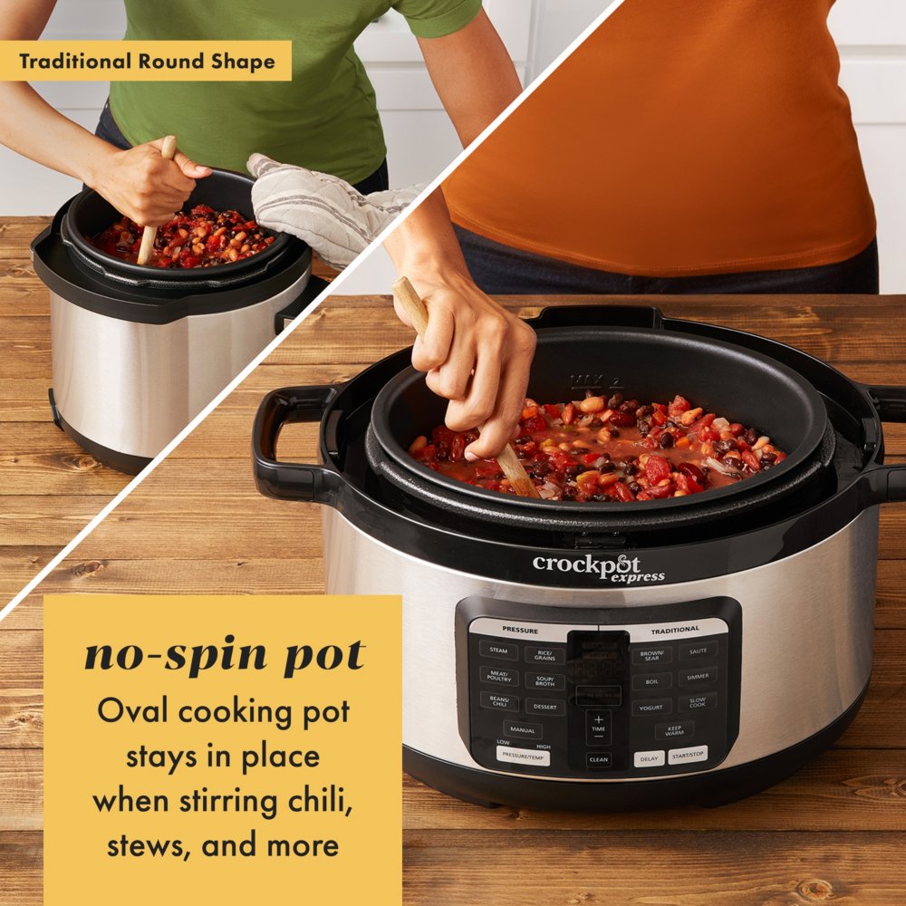 Crock-Pot Oval Manual Slow Cooker, Stainless Steel - 7 qt