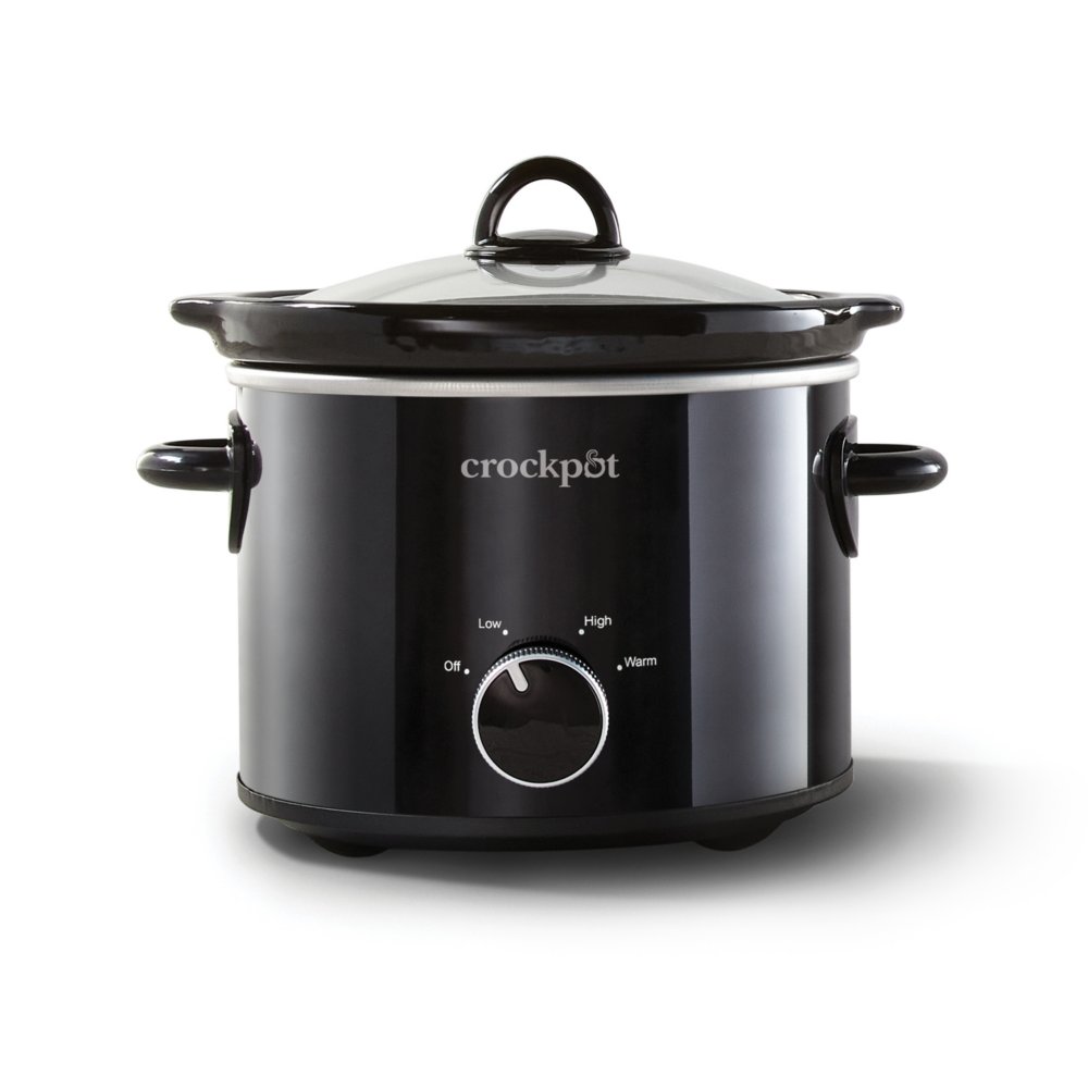 KOOC - Small Slow Cooker - 2 Quart, Black, with Free Liners