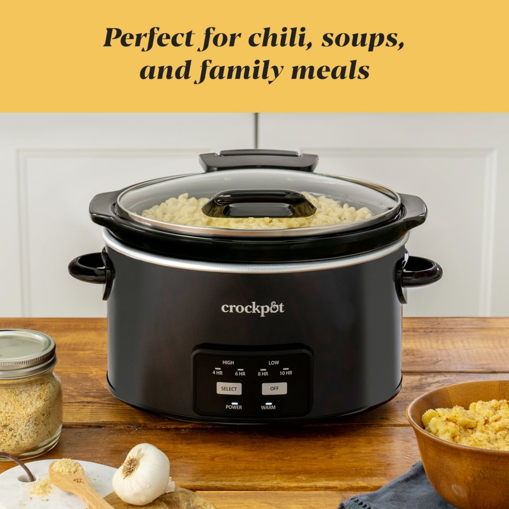 Crock-Pot® One Touch Control 4.5-Quart Lift & Serve Hinged Lid Slow Cooker,  Black