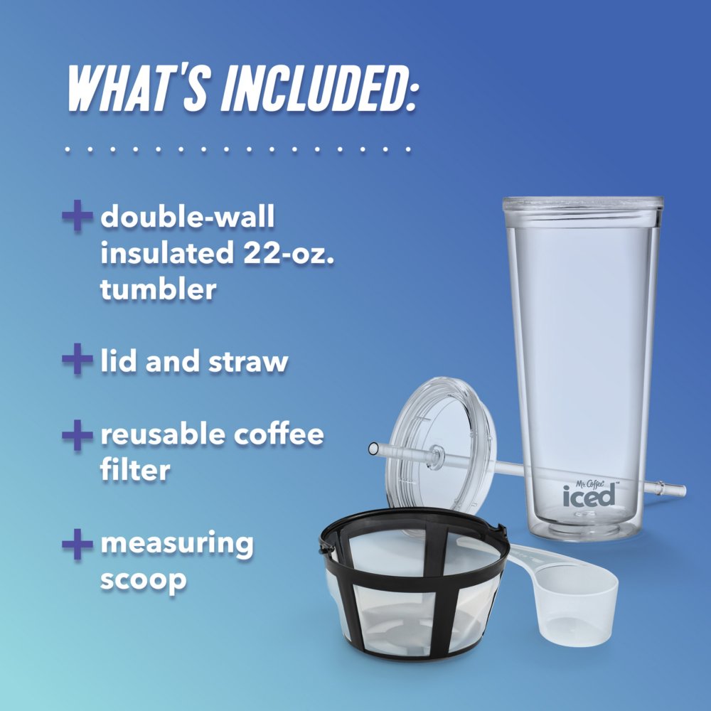 Mr Coffee Iced Coffee Maker With Reusable Tumbler And Coffee Filter Mr Coffee