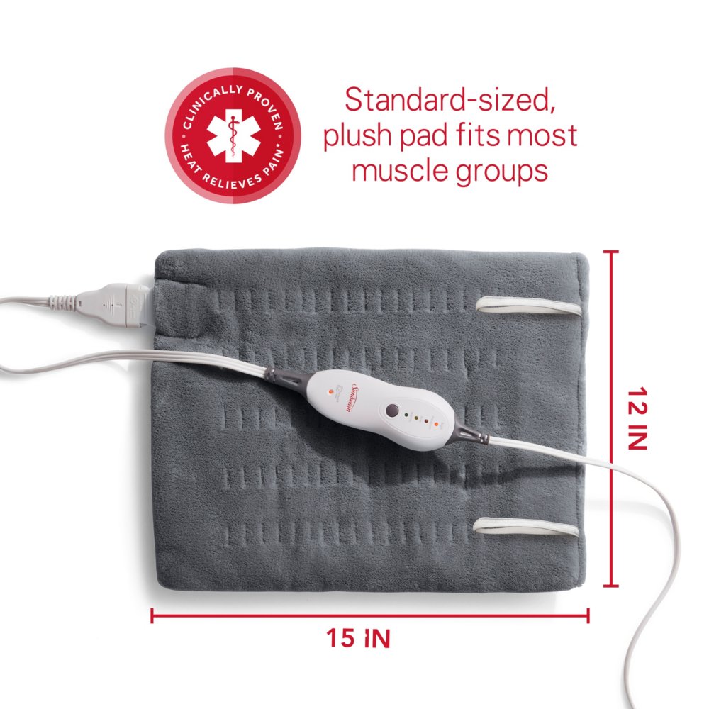 Premium Standard Size Heating Pad with Compact Storage Sunbeam