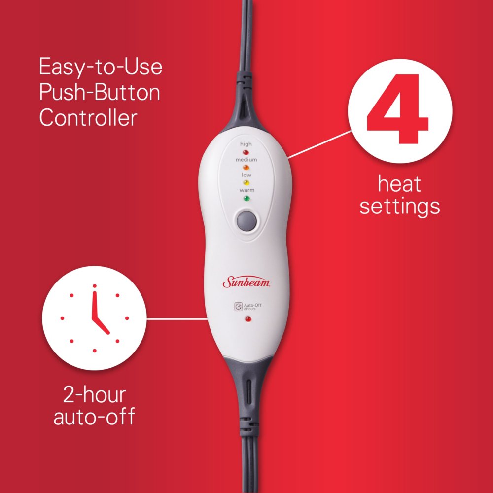 Premium XXL Size Heating Pad with Compact Storage | Sunbeam