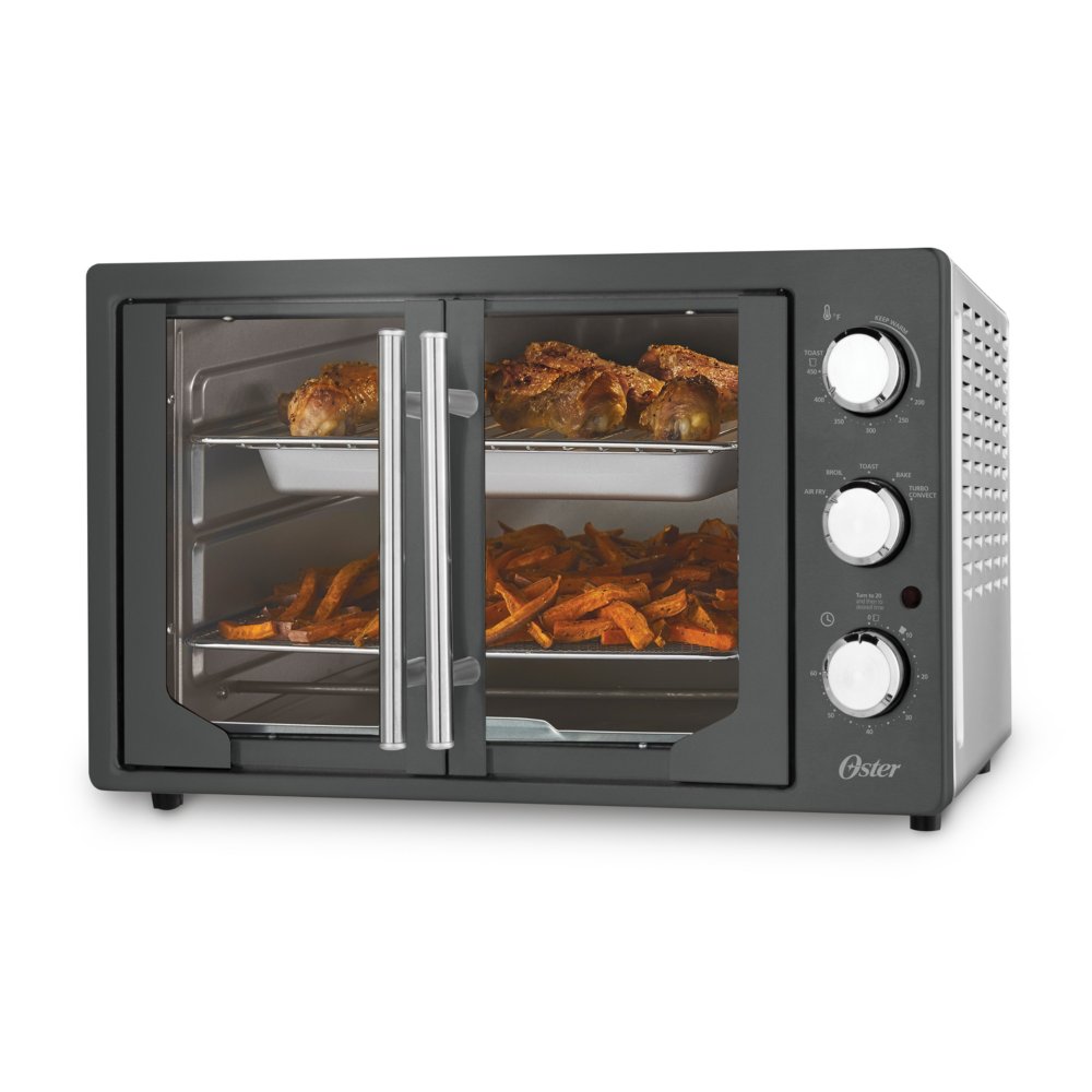 OSTER EXTRA LARGE FRENCH DOOR AIR FRYER OVEN - FULL REVIEW WITH LOTS OF  COOKING 