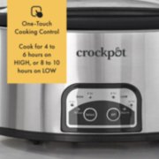 one-touch cooking control cook for 4 to 6 hours on high or 8 to 10 hours on low slow cooker image number 3