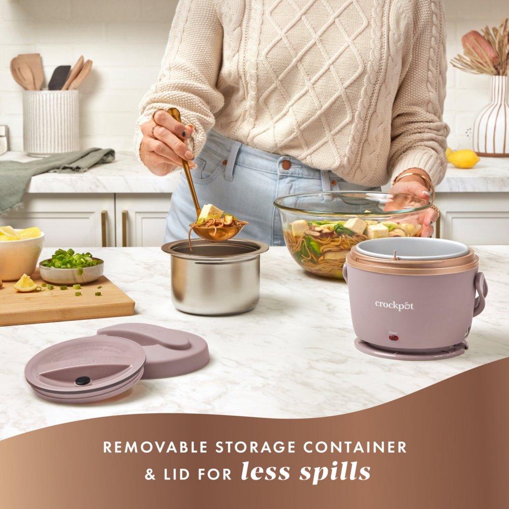 KOOC - Small Slow Cooker - 2 Quart, Pink, with Free Liners