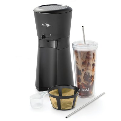 Mr. Coffee® Iced™ Coffee Maker with Reusable Tumbler, Stainless Steel Straws, and Gold-Tone Coffee Filter