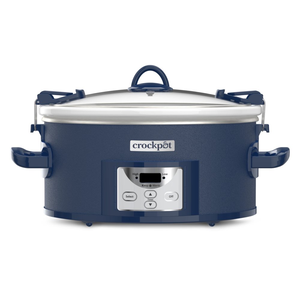 Crock-Pot 7 Quart Portable Programmable Slow Cooker with Timer and Locking  Lid, Stainless Steel