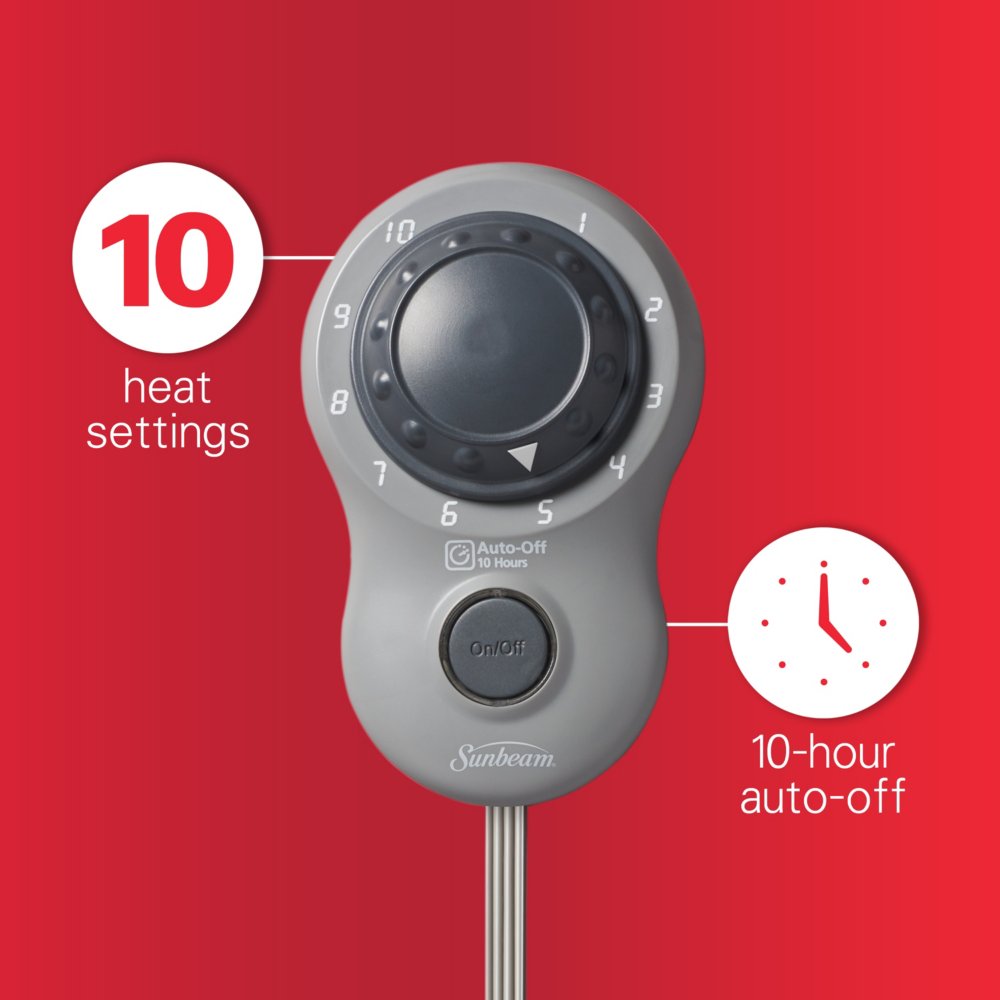 Microplush Heated Blanket With Dial Controller Sunbeam Microplush Heated Blanket With Dial Controller Sunbeam