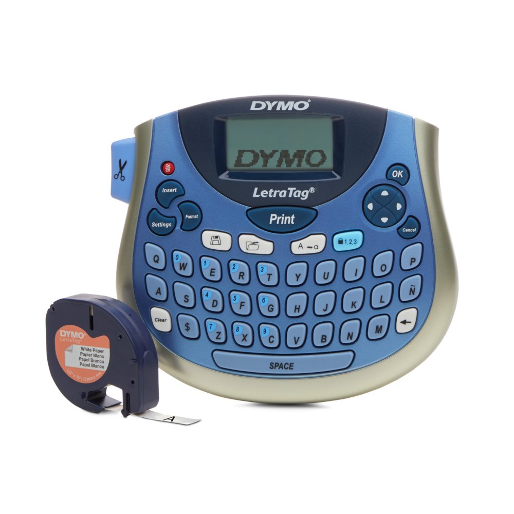 DYMO LetraTag 100T QWERTY Label Maker, Includes Black Print on White Paper  Label