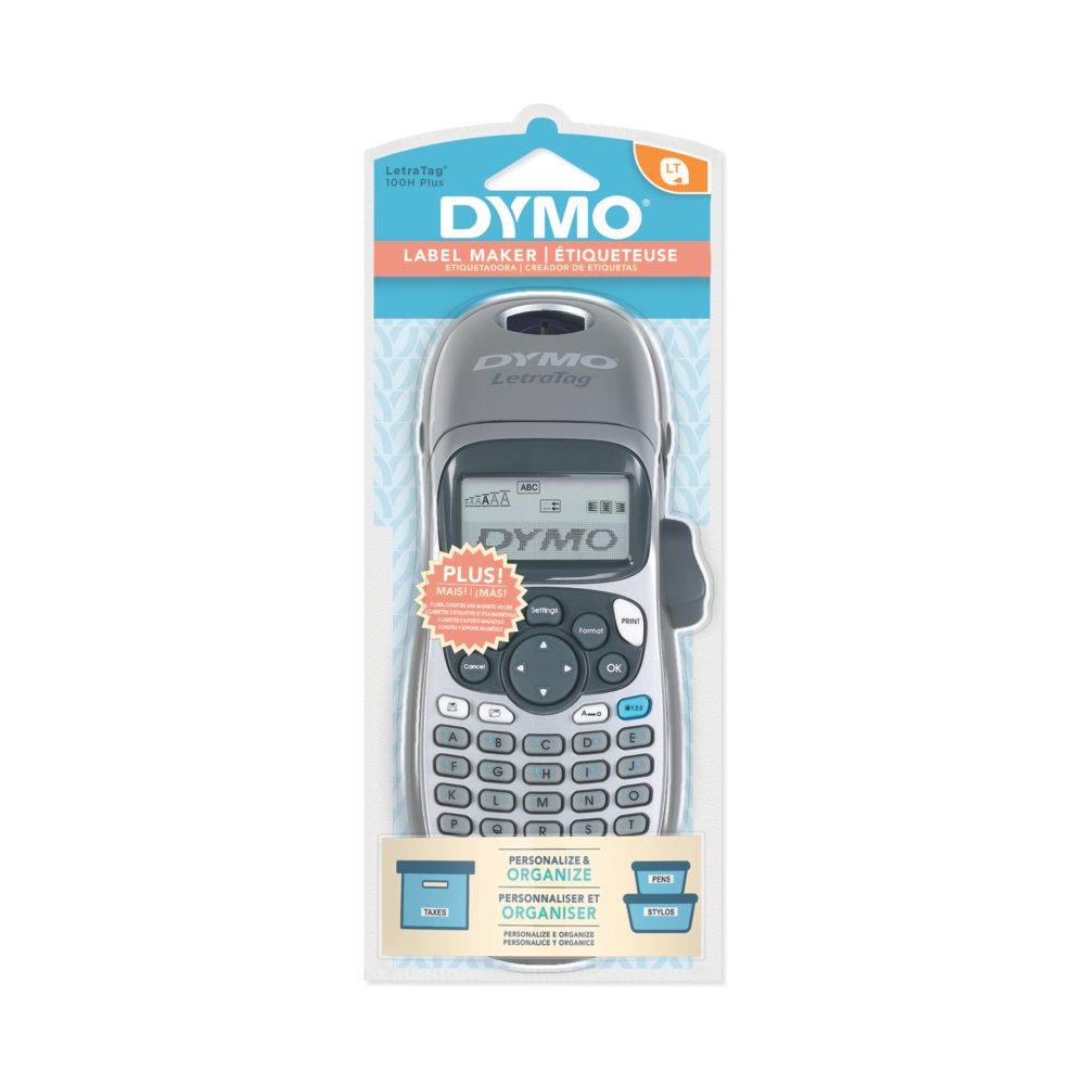 DYMO Label Maker with 3 Bonus Labeling Tapes | LetraTag 100H Handheld Label  Maker & LT Label Tapes, Easy-to-Use, Great for Home & Office Organization