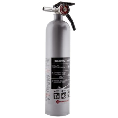 Rechargeable Designer Home Fire Extinguisher UL Rated 1-A:10-B:C (Pewter)