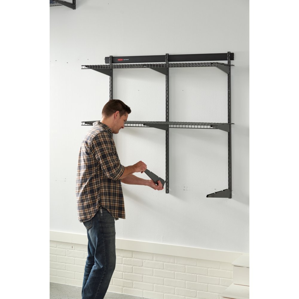 Rubbermaid wall mounted shelving top