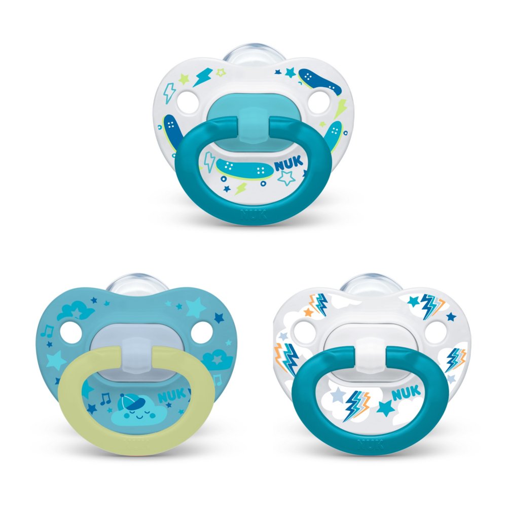 Set 2 Chupetes Nuk Star Day And Night Luminoso 0-6 M Y 6-18m