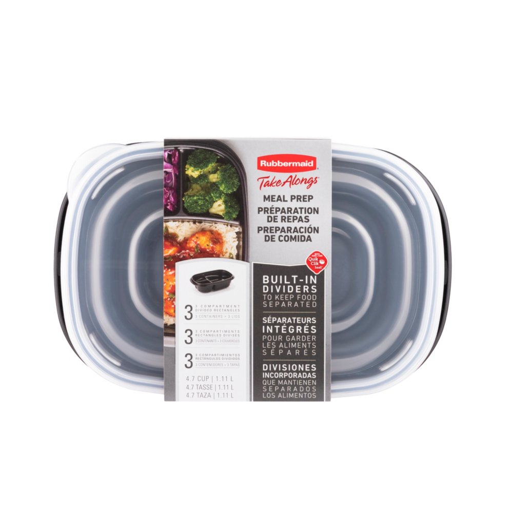 Rubbermaid TakeAlongs 3.7 Cup Meal Prep Containers with Lids (5-Pack) -  Power Townsend Company