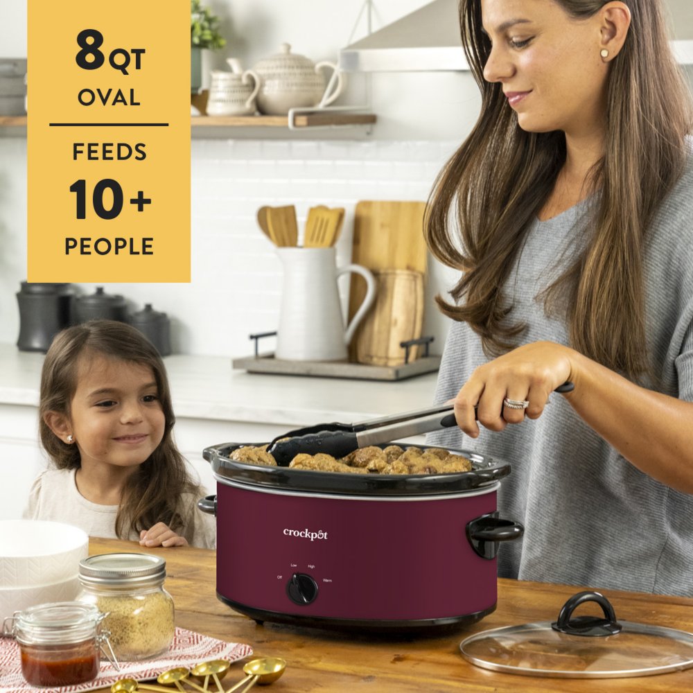 Crock-Pot® 8-Quart Manual Slow Cooker, Stainless Steel with Little Dipper®  Food Warmer